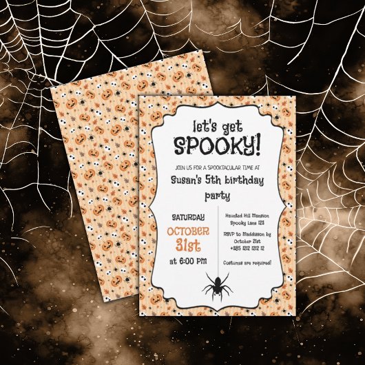 かわいいハロウィーン誕生日パーティー 招待状