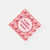 かわいいハロウィーン誕生日追加ガールズネームピンク スタンダードカクテルナプキン (角)