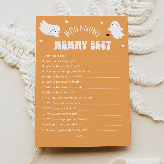 かわいいハロウィーン誰がママを知っているベストベイビーゲーム 招待状