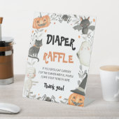 かわいいハロウィーン赤ちゃんシャワーおむつラッフルサイン 台座サイン (インサイチュ)