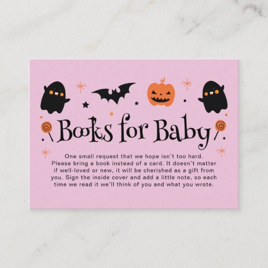 かわいいハロウィーン赤ちゃんシャワーベビー エンクロージャーカード (正面)