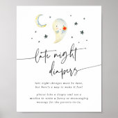 かわいいハロウィーン赤ちゃんシャワー深夜おむつサイン ポスター (正面)