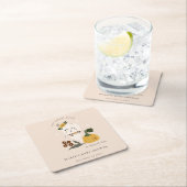 かわいいハロウィーン赤面幽霊リトルブベビーシャワー スクエアペーパーコースター (インサイチュ)