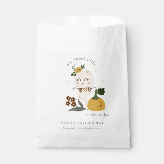 かわいいハロウィーン赤面幽霊リトルブベビーシャワー フェイバーバッグ (正面)