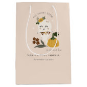 かわいいハロウィーン赤面幽霊リトルブベビーシャワー ミディアムペーパーバッグ (正面)