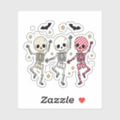 かわいいハロウィーン踊りスケルトン シール (シート)