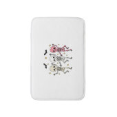 かわいいハロウィーン踊りスケルトン バスマット (正面縦)