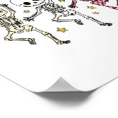 かわいいハロウィーン踊りスケルトン ポスター (角)