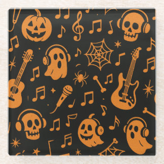 かわいいハロウィーン音楽コースター ガラスコースター