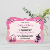 かわいいハロウィーン魔女バースデーパーティー 招待状 (スタンド正面)
