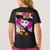 かわいいハロウィーン魔女マッチン不気味グスタイル! Tシャツ (裏面)