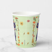 かわいいハロウィーン魔女猫グリーン 紙コップ (右)