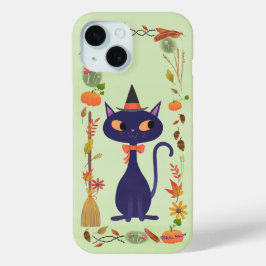 かわいいハロウィーン魔猫 iPhone 15ケース