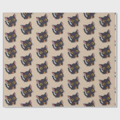 かわいいハロウィーン黒猫|子ども向けプレゼント ラッピングペーパー (フラット)