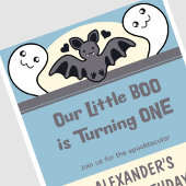 かわいいハロウィーン1歳の誕生日を飾る小さなブー 招待状