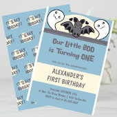 かわいいハロウィーン1歳の誕生日を飾る小さなブー 招待状