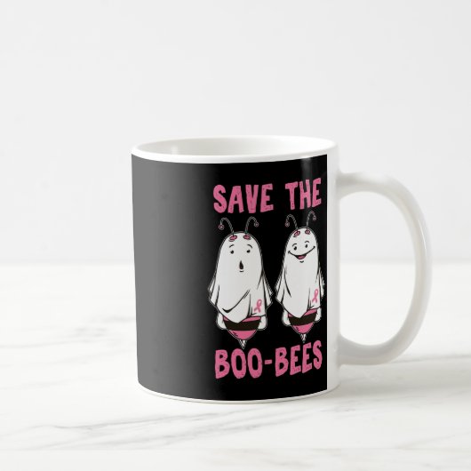 かわいいハロウィーン10月の乳がん認識度Sav コーヒーマグカップ (右)