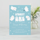 かわいいハロウィーン1stブデイ誕生日ボーイガール 招待状 (スタンド正面)