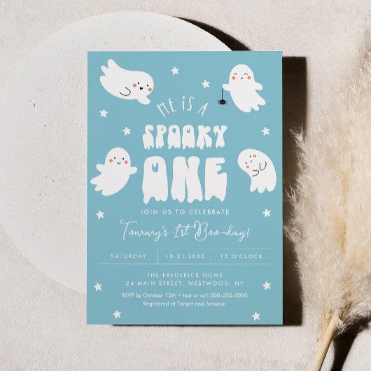 かわいいハロウィーン1stブデイ誕生日ボーイガール 招待状