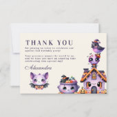 かわいいハロウィーン2回目のバースデー不気味キュートパステル サンキューカード (正面)