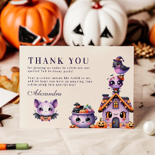 かわいいハロウィーン2回目のバースデー不気味キュートパステル サンキューカード