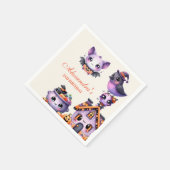 かわいいハロウィーン2回目のバースデー不気味キュートパステル スタンダードカクテルナプキン (角)