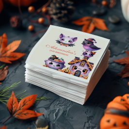 かわいいハロウィーン2回目のバースデー不気味キュートパステル スタンダードカクテルナプキン