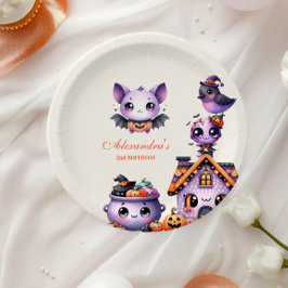 かわいいハロウィーン2回目のバースデー不気味キュートパステル ペーパープレート