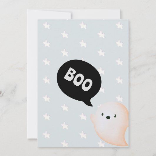 かわいいハロウィーン4歳の誕生日ボーイ4回不気味 招待状 (裏面)