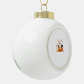 かわいいハロウィーン – かわいい幽霊と黒猫クラス セラミックボールオーナメント (左)