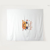 かわいいハロウィーン – かわいい幽霊と黒猫クラス タペストリー (正面(横))