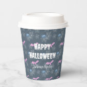 かわいいハロウィーン(こうもりとクモ) 紙コップ (正面)