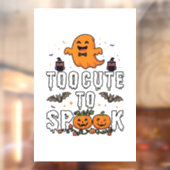 かわいいハロウィーン オレンジ色の幽霊のかぼちゃ コウモリ ウィンドウサイン (シート2)
