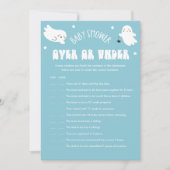 かわいいハロウィーン オーバー・オア・アンダー ベビーシャワーゲーム 招待状 (正面)