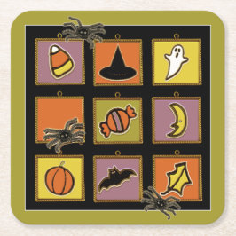 かわいいハロウィーン スクエアペーパーコースター