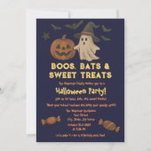 かわいいハロウィーン – パステルパンプキン&キャンディパーティー 招待状 (正面)