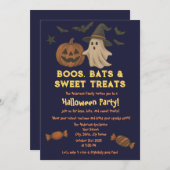 かわいいハロウィーン – パステルパンプキン&キャンディパーティー 招待状 (正面/裏面)