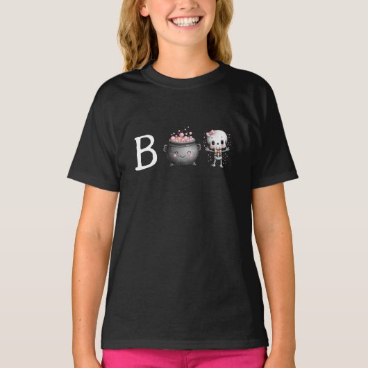かわいいハロウィーン ブー Tシャツ (正面)