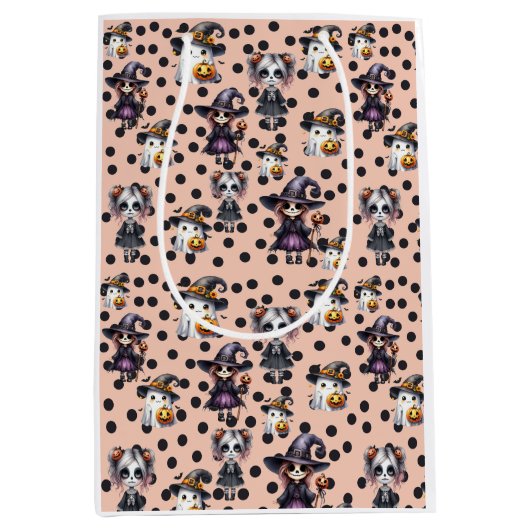 かわいいハロウィーン ミディアムペーパーバッグ (正面)