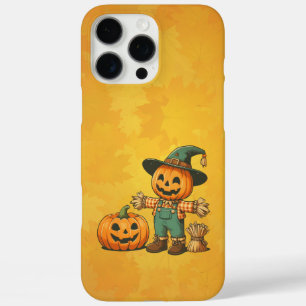 かわいいハロウィーン/秋のかかしとカボチャ iPhone 16 PRO MAXケース
