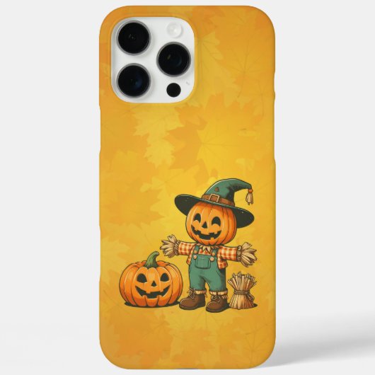 かわいいハロウィーン/秋のかかしとカボチャ Case-Mate iPhoneケース (裏面)