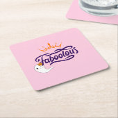 かわいいハロウィーン、素晴らしい、かわいい幽霊名門私立校風の、 スクエアペーパーコースター (アングル)