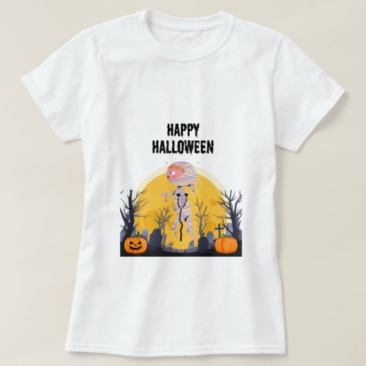 かわいいハロウィーンTシャツ | おもしろいシ不気味ャツ Tシャツ (デザイン正面)