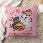 かわいいハロウィーンTシャツ – 刺お洒落しゅう クッション (ブランケット)