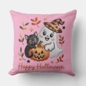 かわいいハロウィーンTシャツ – 刺お洒落しゅう クッション (正面)