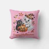 かわいいハロウィーンTシャツ – 刺お洒落しゅう クッション (正面)