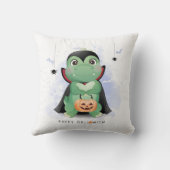 かわいいハロウィーンTレックス恐竜スパイダー飛んでいるこうもり クッション (裏面)