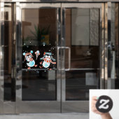 かわいいハローウィンターハッピーペンギンの店 ウィンドウサイン (オフィスドア)