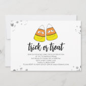 かわいいハローウィンパーティのトリックまたはキャンディを扱う 招待状 (正面)