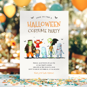 かわいいハローウィンパーティの子ども 招待状